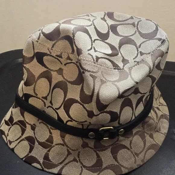 Coach Signature Jacquard Bucket Hat, Brown, Sz. XS/S. - Picture 1 of 4